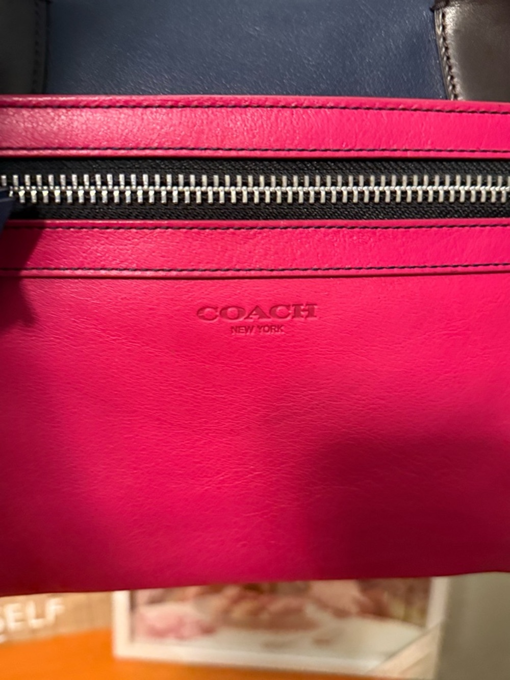 COACH Legacy Molly Colorblock Satchel in Pink & Navy EUC - Picture 8 of 16
